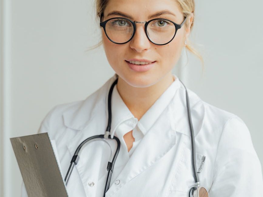 a doctor holding a clipboard
